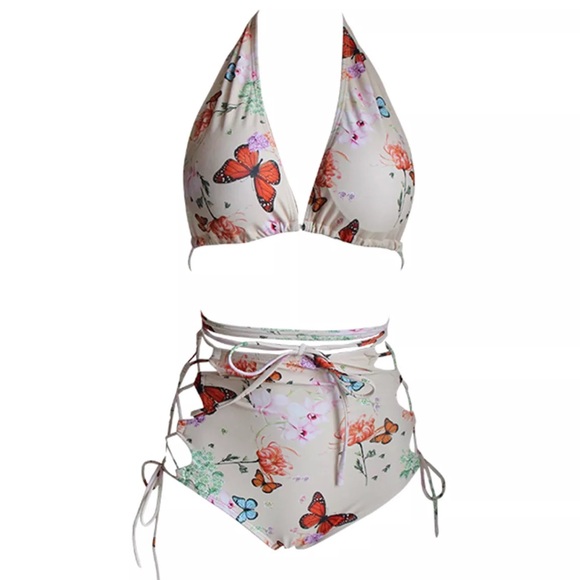 Butterfly bohemian boho vintage high waist bikini